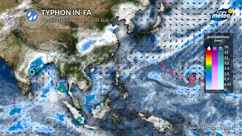 Pacifique : le puissant typhon In-fa menace les îles Mariannes après Champi à Taïwan