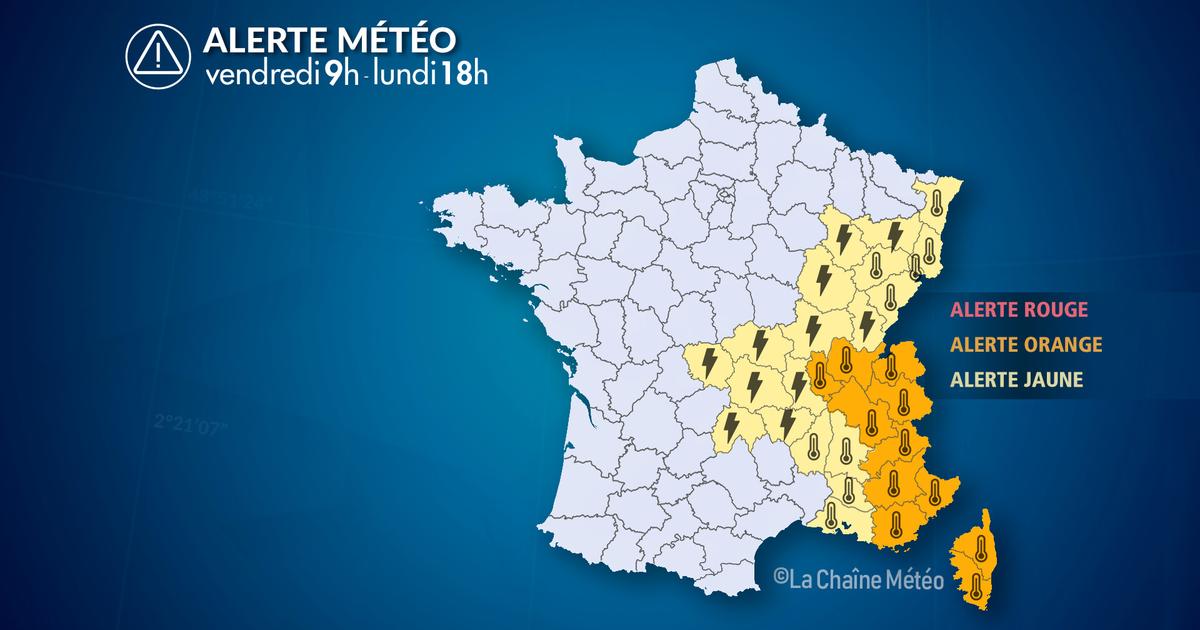 Alerte Météo : Canicule dans le sud-est et orages dans le centre-est