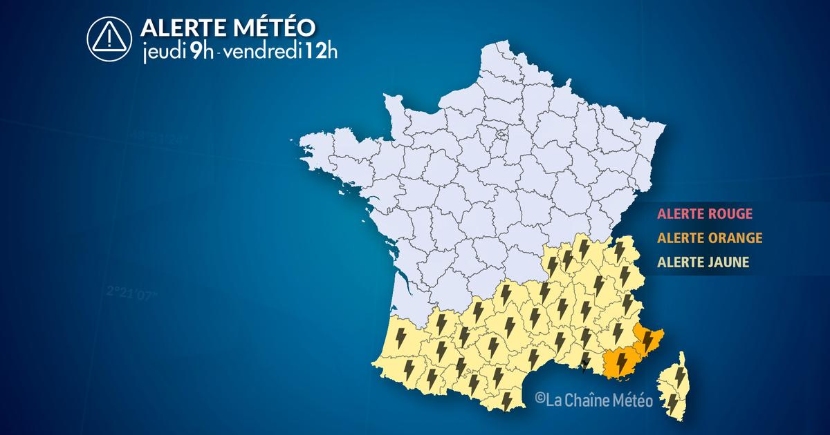 Alerte Météo : Violents orages au sud-est jeudi et vendredi
