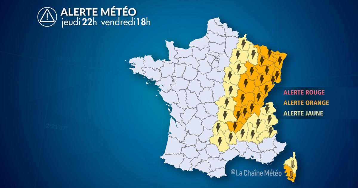 Alerte Météo : Orages violents dans l'est, canicule en Corse