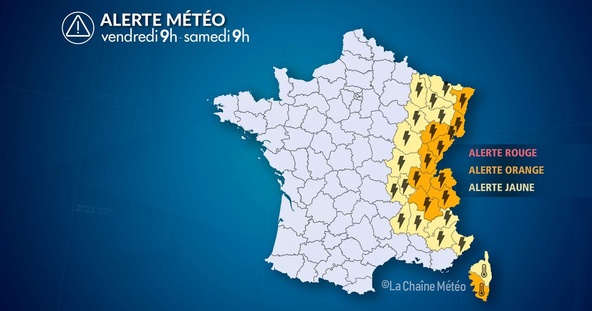 Alerte Météo : Orages violents dans l'est, canicule en Corse