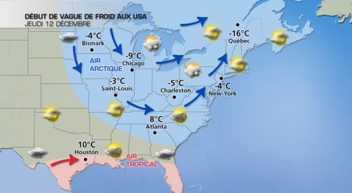 Blizzard et vague de froid sur l'Est des Etats-Unis et au Canada ...