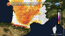 Episode durable de vent de sud et vent d'autan de mercredi à vendredi