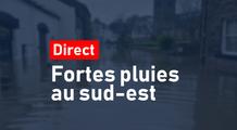 Direct Intempéries : pluies intenses et inondations dans l'Aude, plus d'un mois de pluie en 24 h à Solenzara en Corse