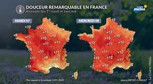 Douceur remarquable en France : jusqu’à +12°C au-dessus des normales mardi et mercredi