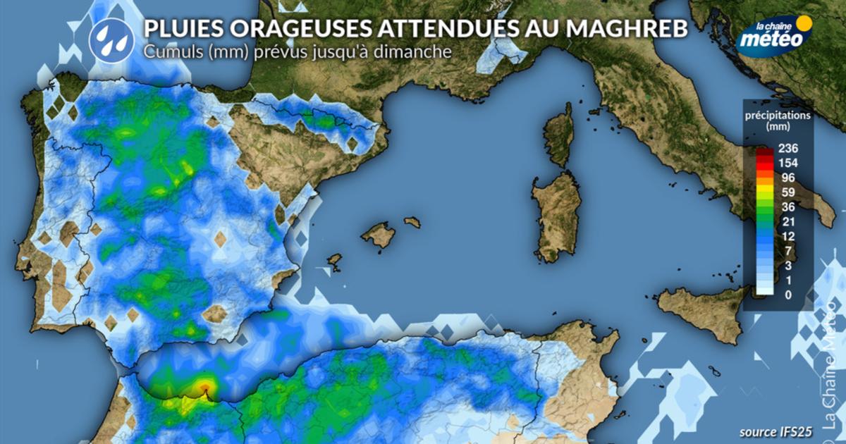 Forts orages au nord du Maghreb : pluies intenses et fortes rafales ce week-end
