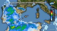 Forts orages au nord du Maghreb : pluies intenses et fortes rafales ce week-end