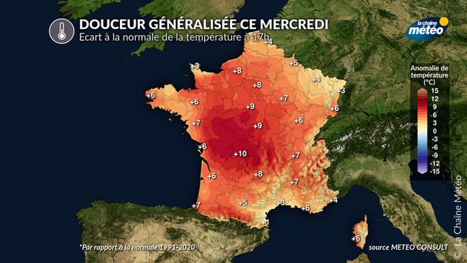 Grande douceur ce mercredi © La Chaine Météo / Meteo Consult