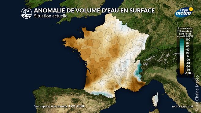 Sécheresse de surface en France © Meteo Consult / La Chaine Météo