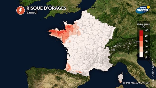 Risque d'orage samedi © lachainemeteo