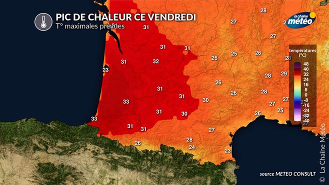 Pic de chaleur dans le sud-ouest ce vendredi