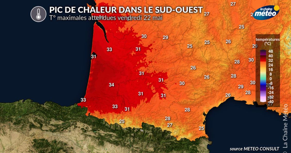 Pic de très forte chaleur dans le sud-ouest : jusqu'à 35°C vendredi