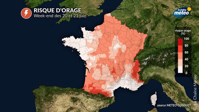 Risque d'orage les 20 et 21 juin © lachainemeteo