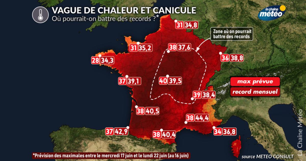 Canicule : plusieurs records de chaleur historiques menacés entre dimanche et lundi