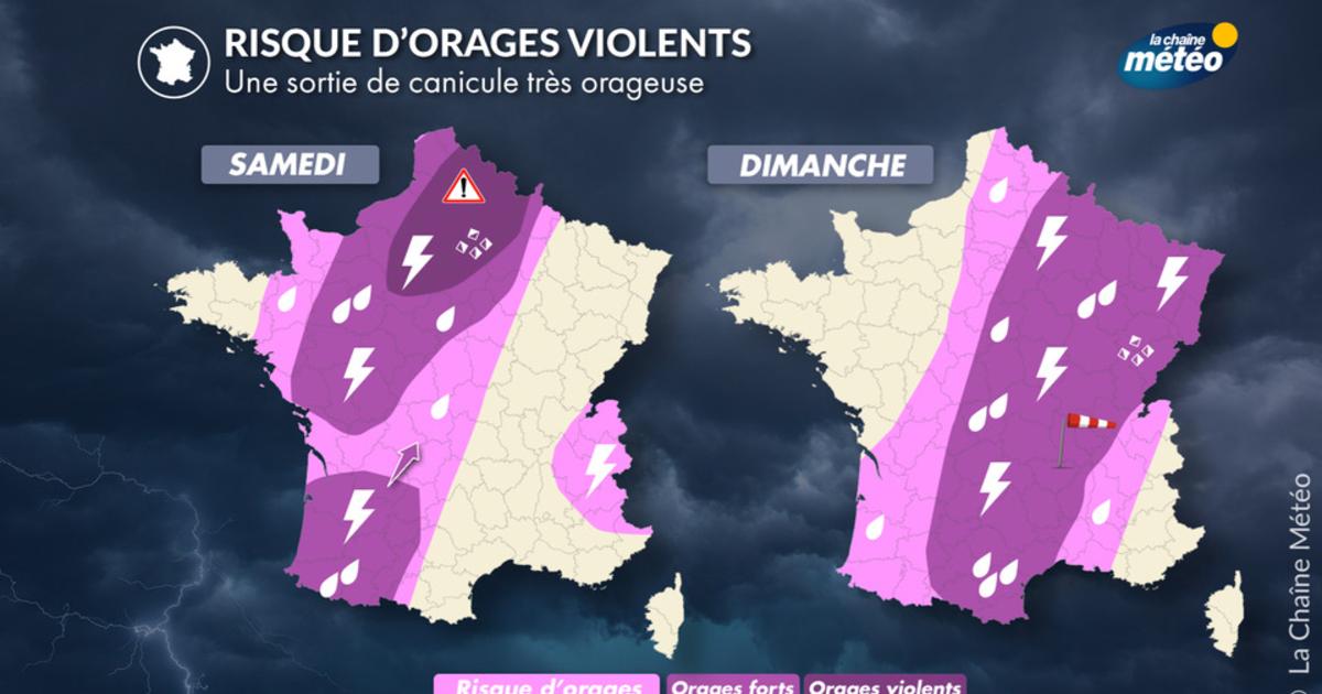 Fin de la canicule : des orages parfois violents attendus tout le week-end en France
