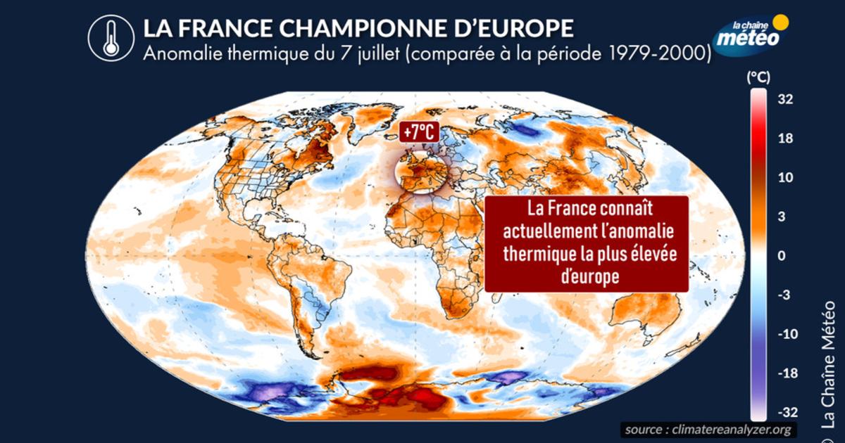 Canicule : la France au cœur de la plus forte anomalie thermique d’Europe