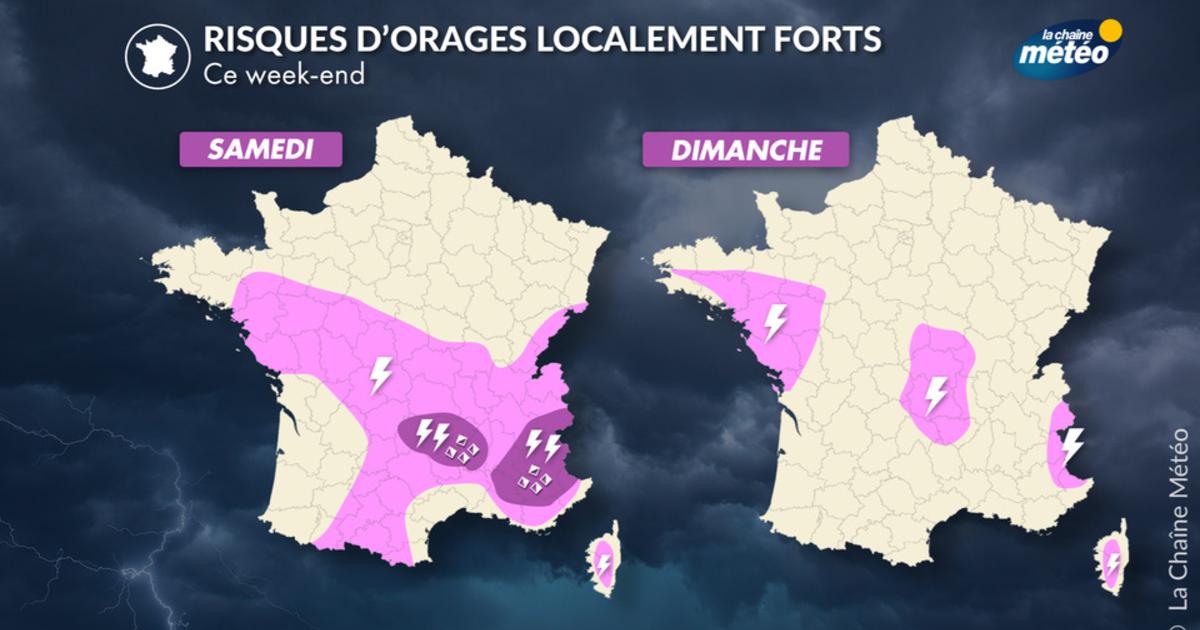 Orages violents ce week-end : fortes pluies, grêle et rafales jusqu’à 100 km/h en France
