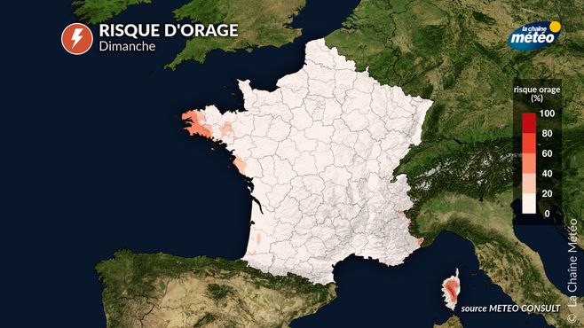 Risque d'orage dimanche © lachainemeteo