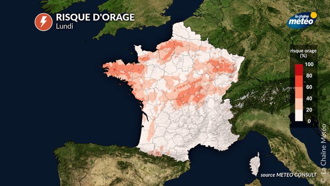 Risque d'orage lundi