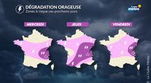 Orages violents en France : fortes pluies, grêle et fortes rafales jusqu'à vendredi