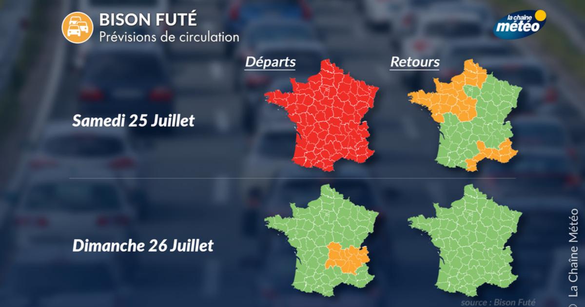 Trafic et météo du week-end des 25 et 26 juillet : samedi rouge sur les routes, incendies, et risque d’orages au sud