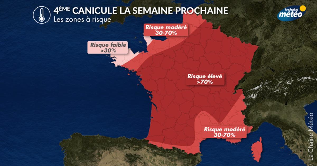 4ème canicule la semaine prochaine : confirmation d'une vague de chaleur intense jusqu'au week-end