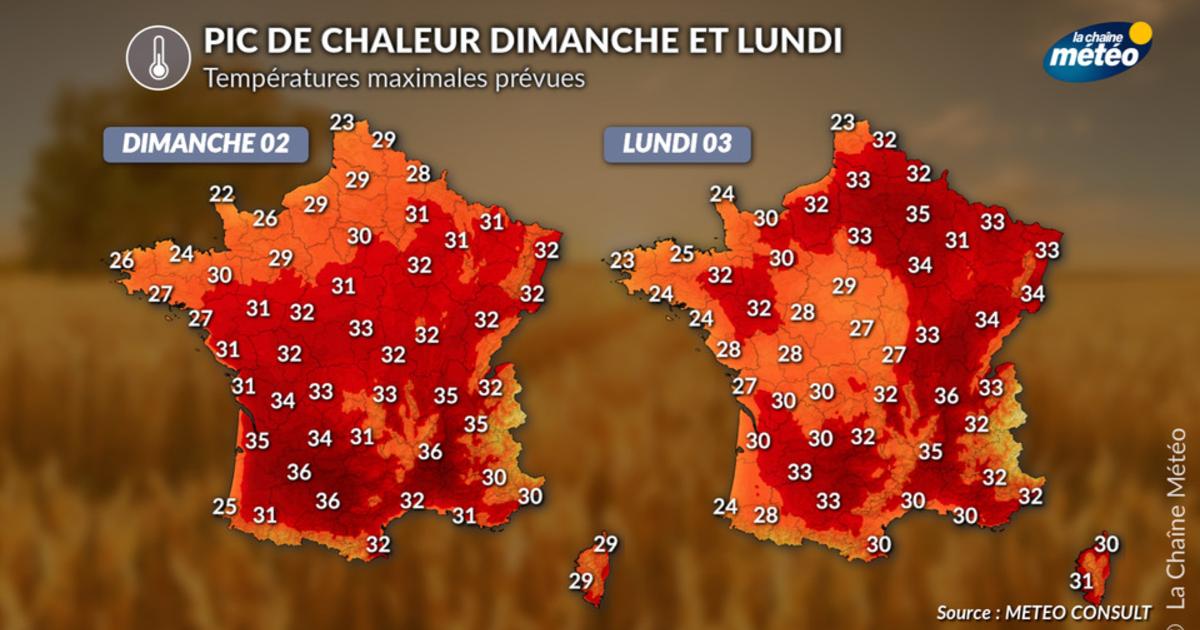 La vague de chaleur se poursuit avec un nouveau pic lundi