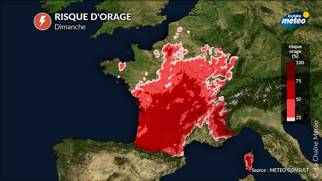 Risque d'orage dimanche © lachainemeteo