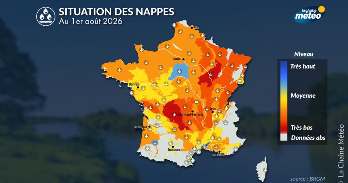 Nappes phréatiques : la majorité des nappes sous les normales au 1er août, la situation continue de se dégrader