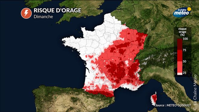 Risque d'orage dimanche © lachainemeteo