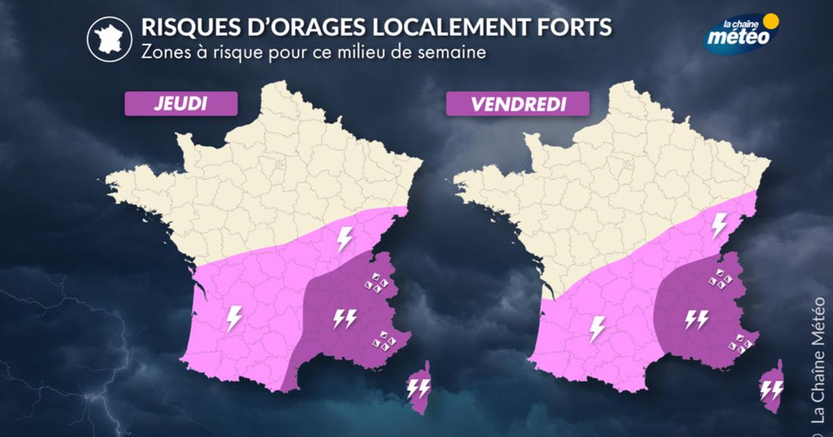 Orages parfois violents dans le sud-est : fortes pluies et risque d’inondations dès jeudi