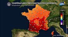 Grand écart des températures jeudi et vendredi : plus de 15°C d'écart entre Manche et sud-ouest !