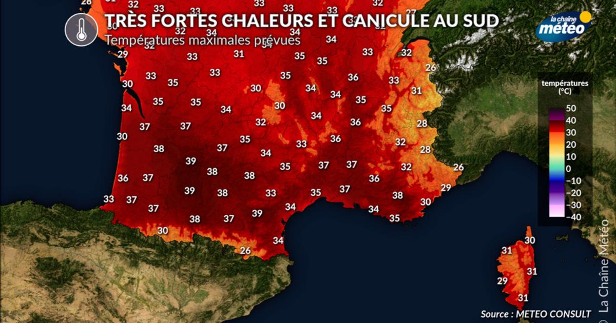 Très fortes chaleurs au sud : jusqu’à 38°C dès vendredi, plusieurs départements proches des seuils de canicule
