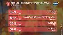 Chaleur intense au sud ce dimanche : 40 °C et près de 200 records battus ce dimanche