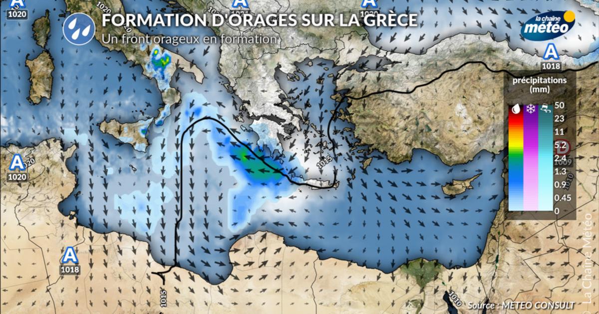Grèce : pas de médicane, mais un front orageux actif attendu