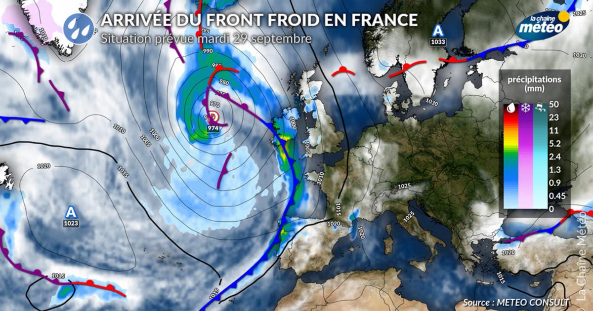 Un front froid actif va traverser la France : des pluies parfois abondantes attendues au sud-est