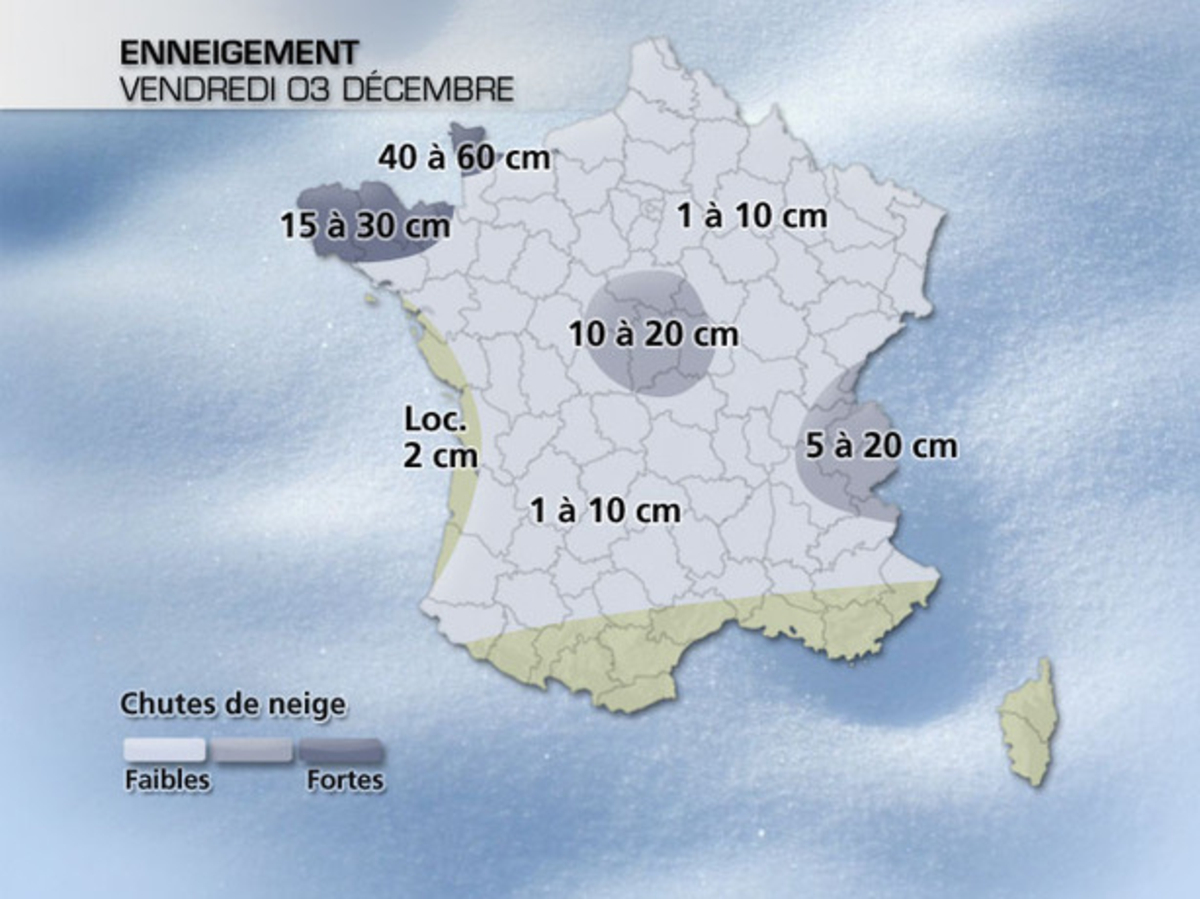 Neige record dans le Nord-ouest : plus de 60 cm - Actualités La Chaîne Météo