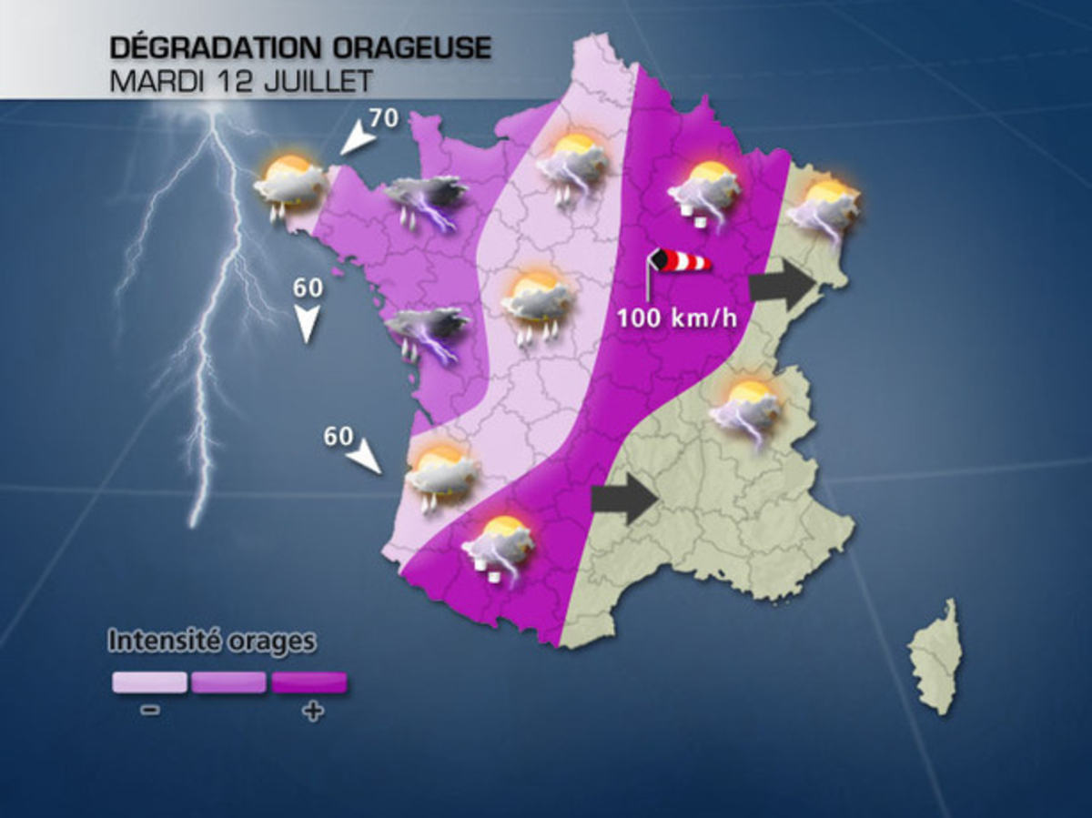 Demain mardi : puissante offensive orageuse - Actualités La Chaîne Météo